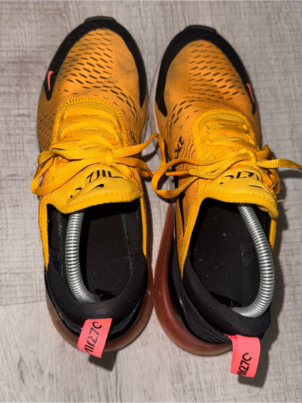 Nike Air Max 270 'Tiger' University Gold/Hot Punch - Men's Size 10 - Picture 7 of 9